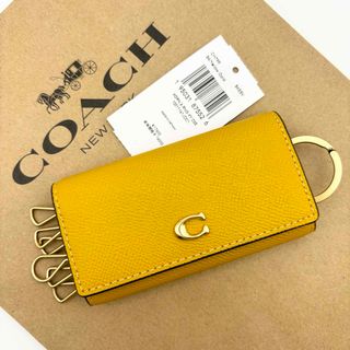 コーチ(COACH)の【COACH☆新品】6 リング キー ケース！イエロー ゴールド！希少！(キーケース)