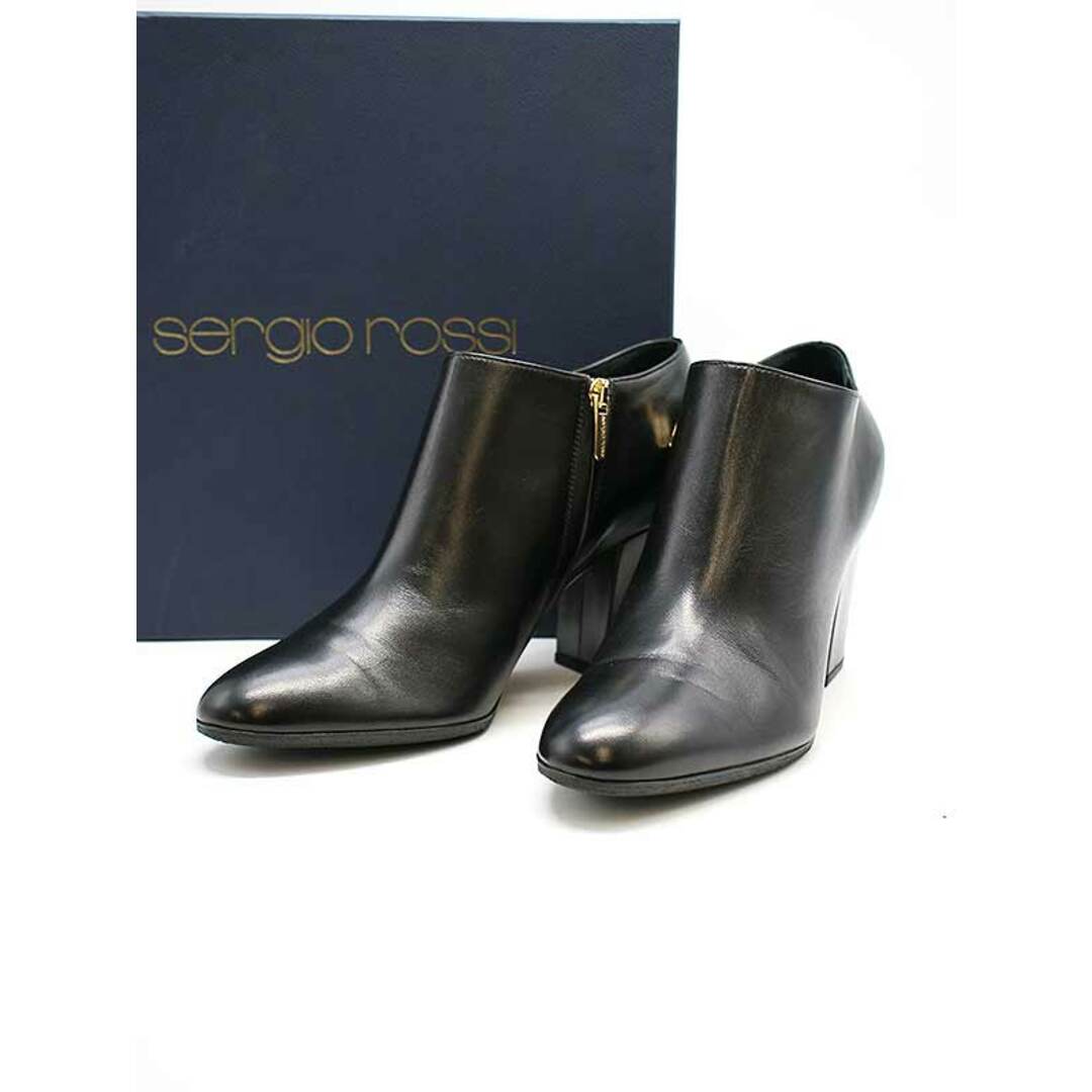 新品未使用品Ｓsergio rossi セルジオ ロッシ ankle boots アンクルヒールブーティ  ブラック 39.5