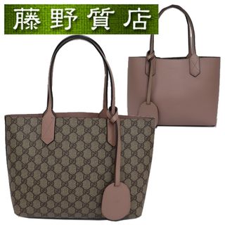 グッチ(Gucci)の グッチ GUCCI GG トート バッグ ショルダー 211137 ベージュ × 茶 シルバー金具 GGスプリーム × レザー 8094(トートバッグ)