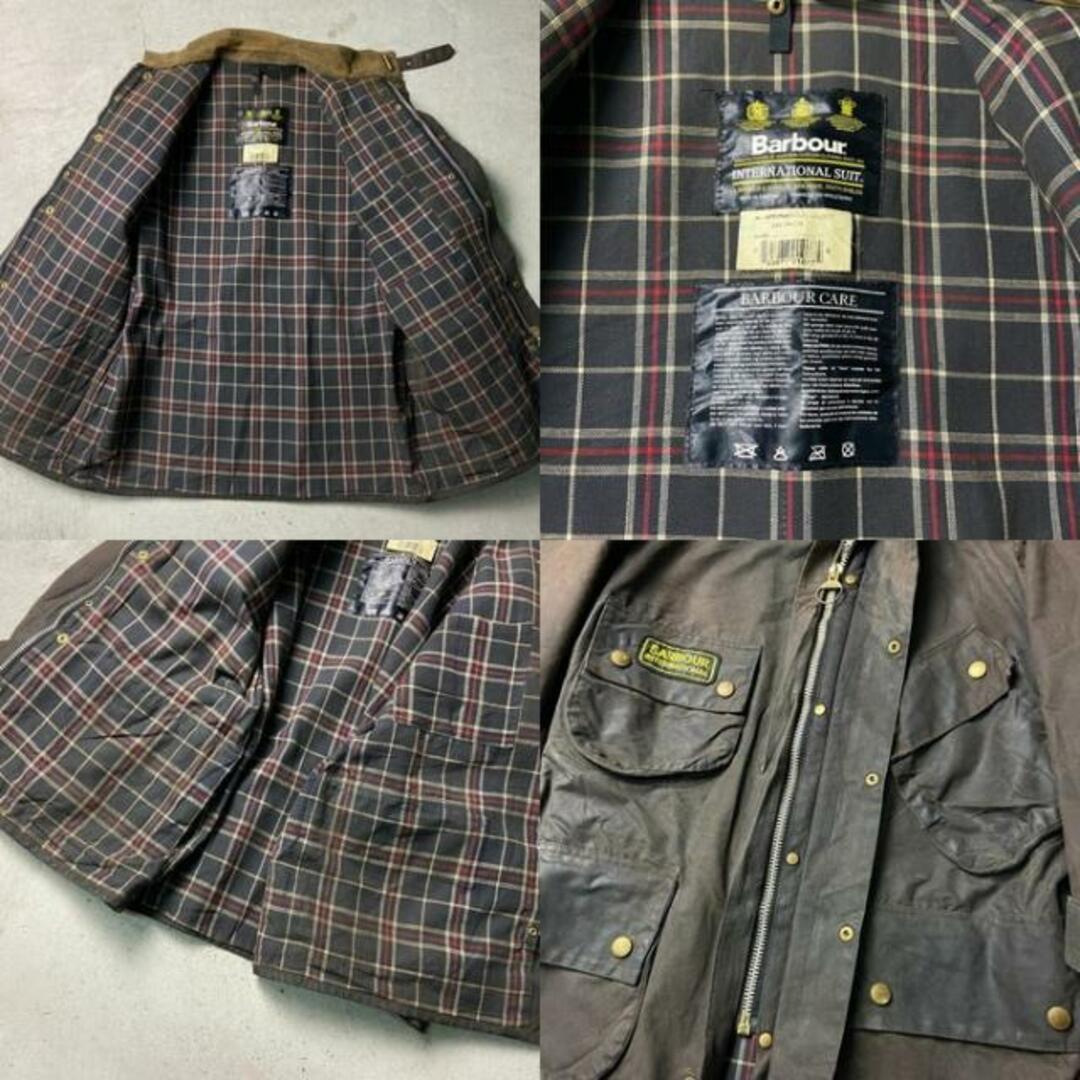 97年製 90年代 英国製 Barbour INTERNATIONAL SUIT バブアー インターナショナルスーツ オイルドジャケット C42 メンズL相当ジャケット/アウター