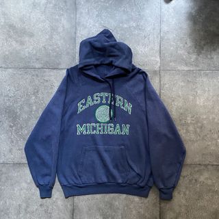 チャンピオン(Champion)の80s チャンピオン カレッジロゴパーカー USA製 L ネイビー ミシガン(パーカー)