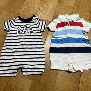 ベビーギャップ(babyGAP)の【送料込】babyGap 50-60 男の子 ロンパース2枚セット(ロンパース)