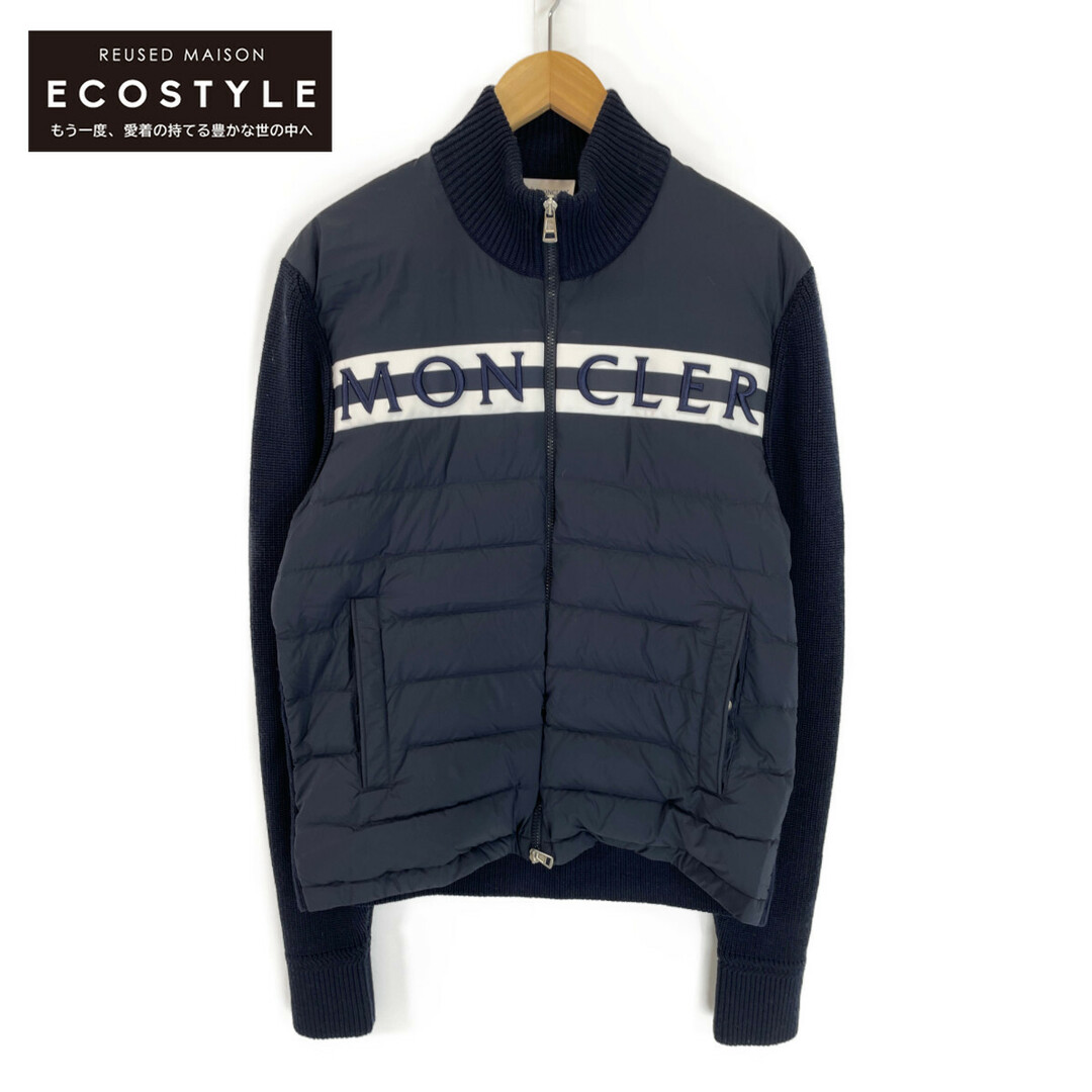 MONCLER(モンクレール)のモンクレール 【美品/国内正規/21年製】CARDIGAN ロゴ刺繍 ニット切替 ダウン L メンズのジャケット/アウター(ダウンジャケット)の商品写真