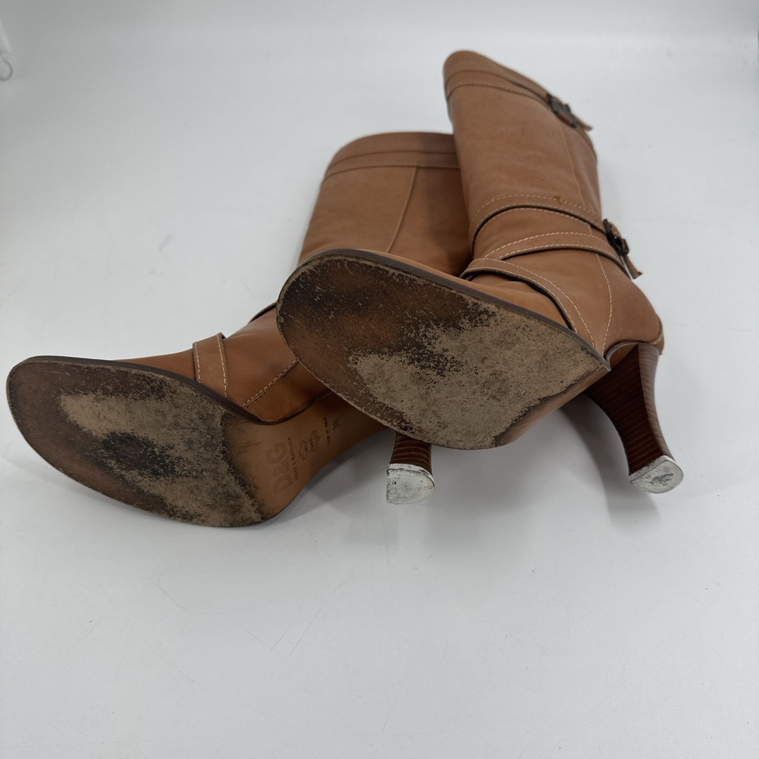 ドルチェ＆ガッパーナ レザーロングブーツ ライトブラウン 36 レディースの靴/シューズ(ブーツ)の商品写真
