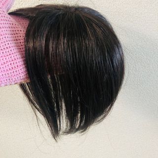 人毛100%リアルスキン総手植えつむじ隠しヘアピース ナチュラルブラックウィッグ/エクステ