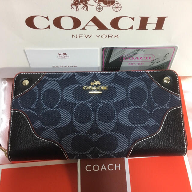 COACH(コーチ)のプレゼントにも❤️新品コーチ正規品ラウンドファスナー長財布F53769ネイビー レディースのファッション小物(財布)の商品写真