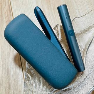 アイコス(IQOS)の動作確認済iqosイルマ本体ホルダーチャージャーセットアズールブルー青色水色(タバコグッズ)