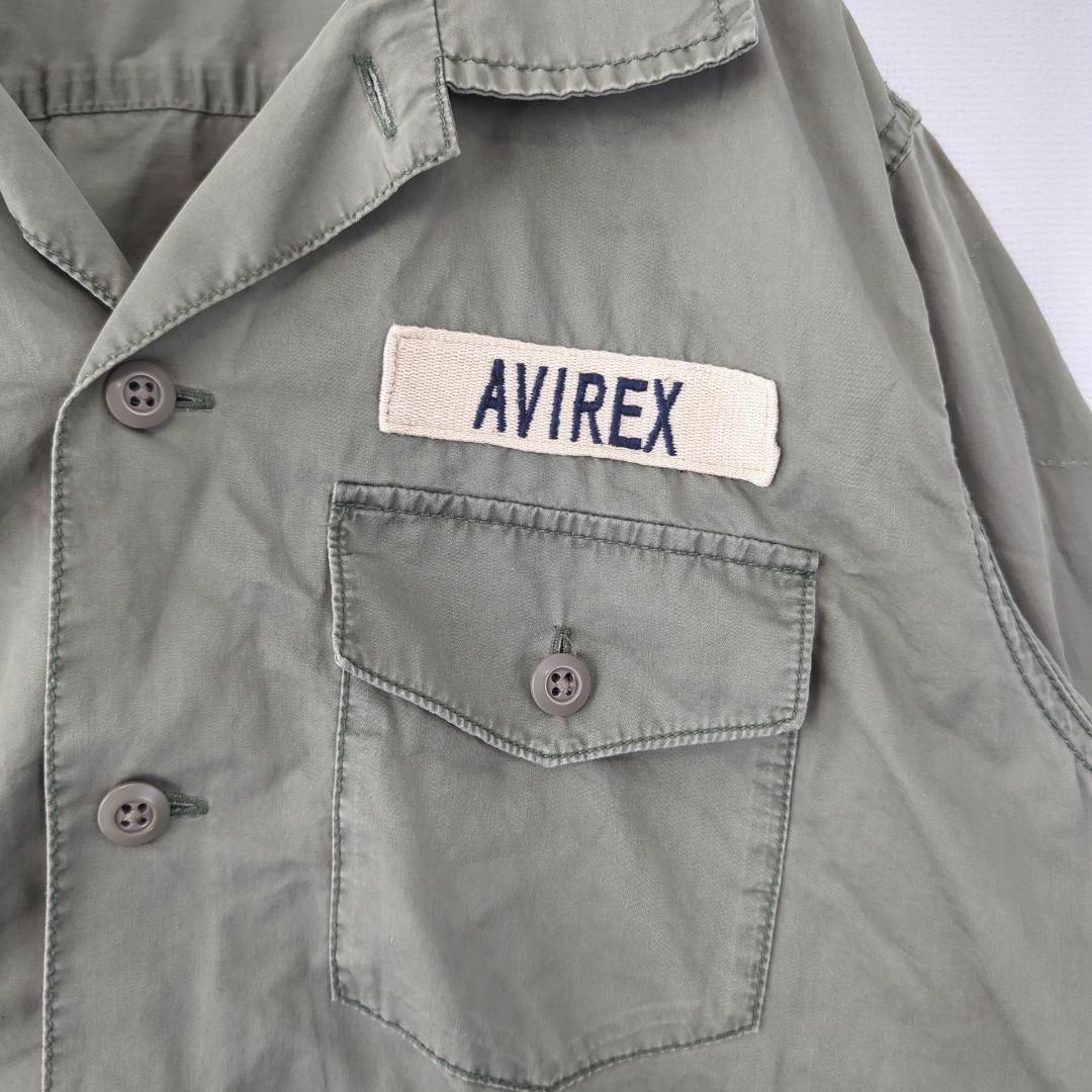 AVIREX(アヴィレックス)のAVIREX アヴィレックス ミリタリーシャツ 長袖 M 古着 グリーン 迷彩 メンズのトップス(シャツ)の商品写真