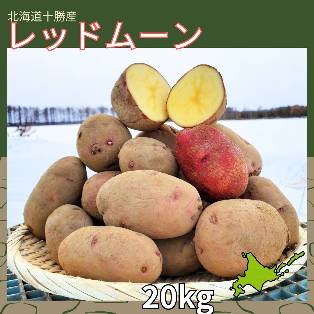 【備蓄】【20kg】北海道産　じゃがいも　レッドムーン 食品/飲料/酒の食品(野菜)の商品写真