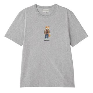 メゾンキツネ(MAISON KITSUNE')の新品 メゾン キツネ MAISON KITSUNE Tシャツ レギュラー Tシャツ グレー メランジ GREY MELANGE(Tシャツ/カットソー(半袖/袖なし))