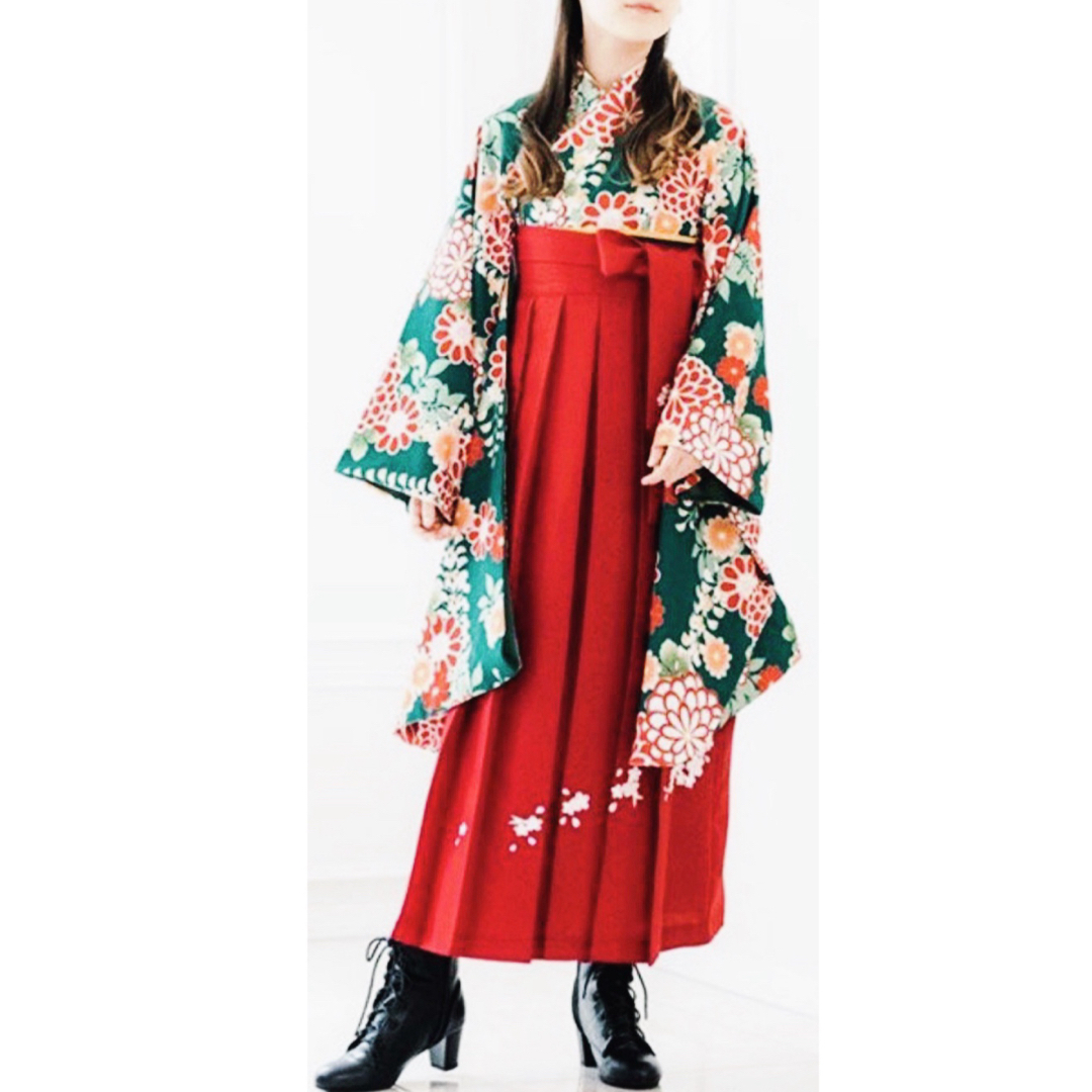 キャサリンコテージ 150 緑 花柄 ダリア 菊 袴セット 卒業式 キャサリンコテージ 150 緑 花柄 ダリア 菊 袴セット 卒業式