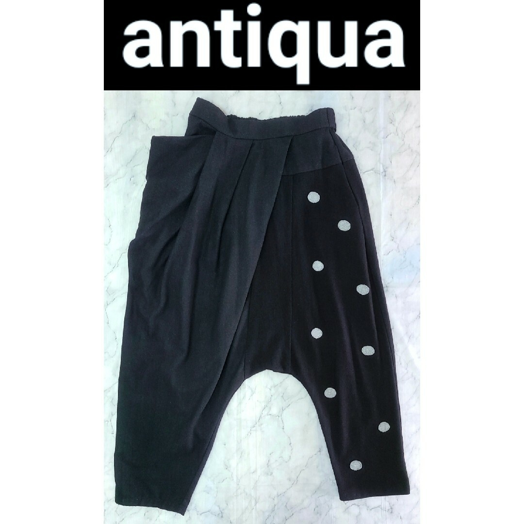 antiqua(アンティカ)のantiqua アンティカ ドット変形アシメデザイン サルエルパンツ レディースのパンツ(サルエルパンツ)の商品写真