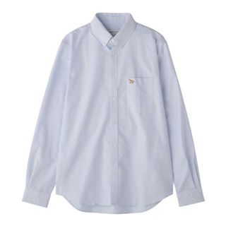 メゾンキツネ(MAISON KITSUNE')の新品 メゾン キツネ MAISON KITSUNE シャツ ストライプ オックスフォード シャツ ライトブルーストライプ LIGHT BLUE STRIPES(シャツ)