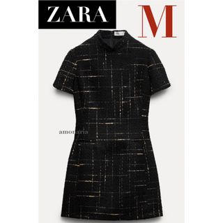 ザラ(ZARA)の【4/25まで限定出品＊新品】ZARA テクスチャーワンピース ミニワンピース(ミニワンピース)