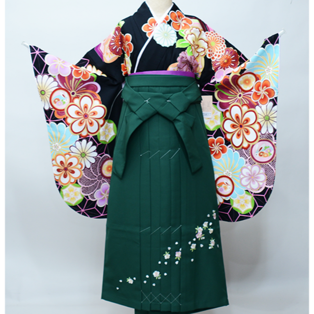 袴フルセット ジュニア用へ直し 135～150cm 袴変更可 NO39617-2二尺袖袴セット