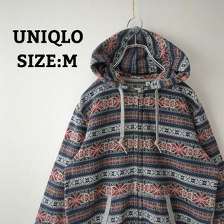 ユニクロ(UNIQLO)の美品 ユニクロ UNIQLO プルオーバー パーカー スウェット M スノー 雪(パーカー)