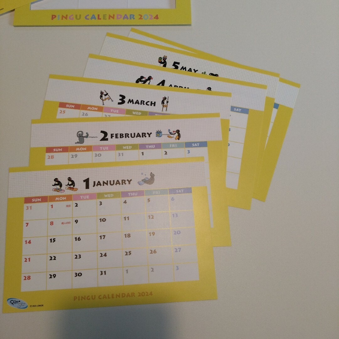 ピングー卓上カレンダー ×2個セット インテリア/住まい/日用品の文房具(カレンダー/スケジュール)の商品写真