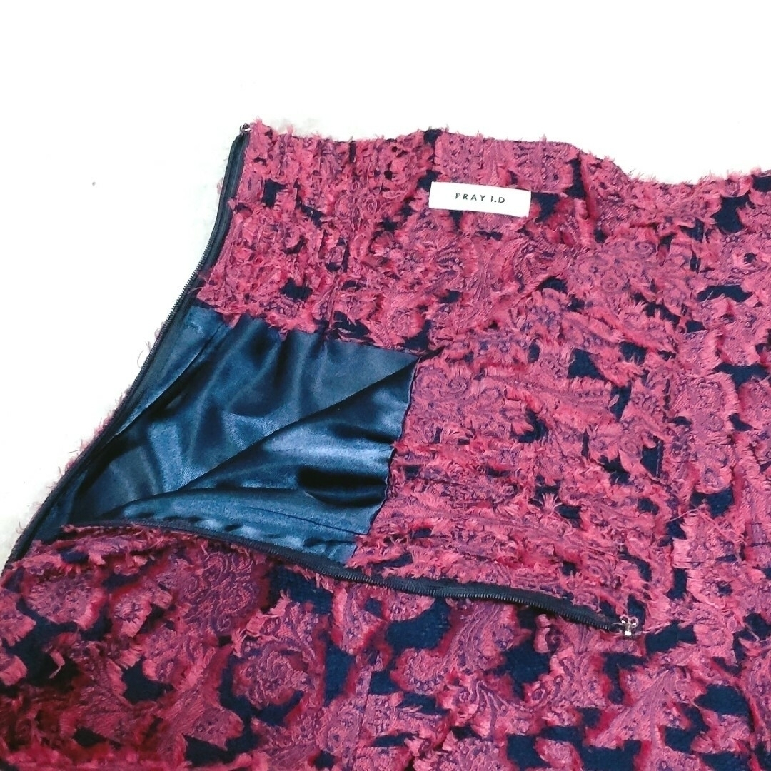 FRAY I.D(フレイアイディー)のフレイアイディー　カットジャガードハイウエストスカート　フラワー柄　ワンサイズ レディースのスカート(ロングスカート)の商品写真