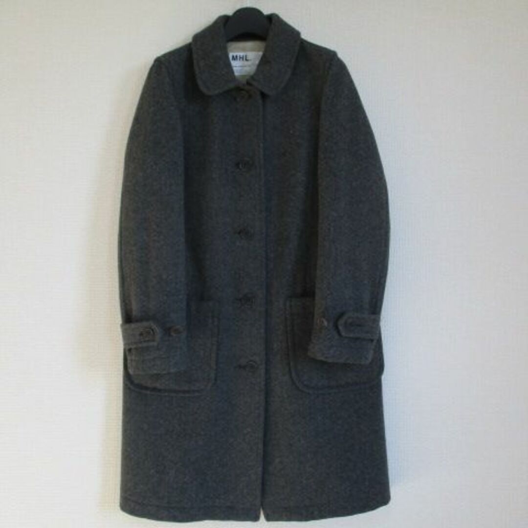 マーガレットハウエル MHL. グレー ロングコート Ⅱ 美品 秋冬 マーガレットハウエル MHL. グレー ロングコート Ⅱ 美品 秋冬