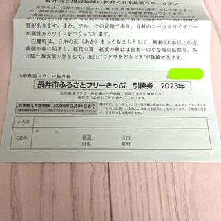 長井市ふるさとフリーきっぷ　引換券(鉄道乗車券)