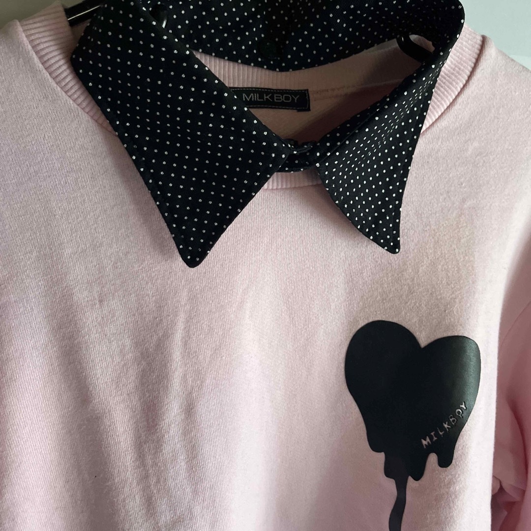 MILKBOY(ミルクボーイ)のMILKBOY HEART MELT SWEATS ピンク メンズのトップス(スウェット)の商品写真