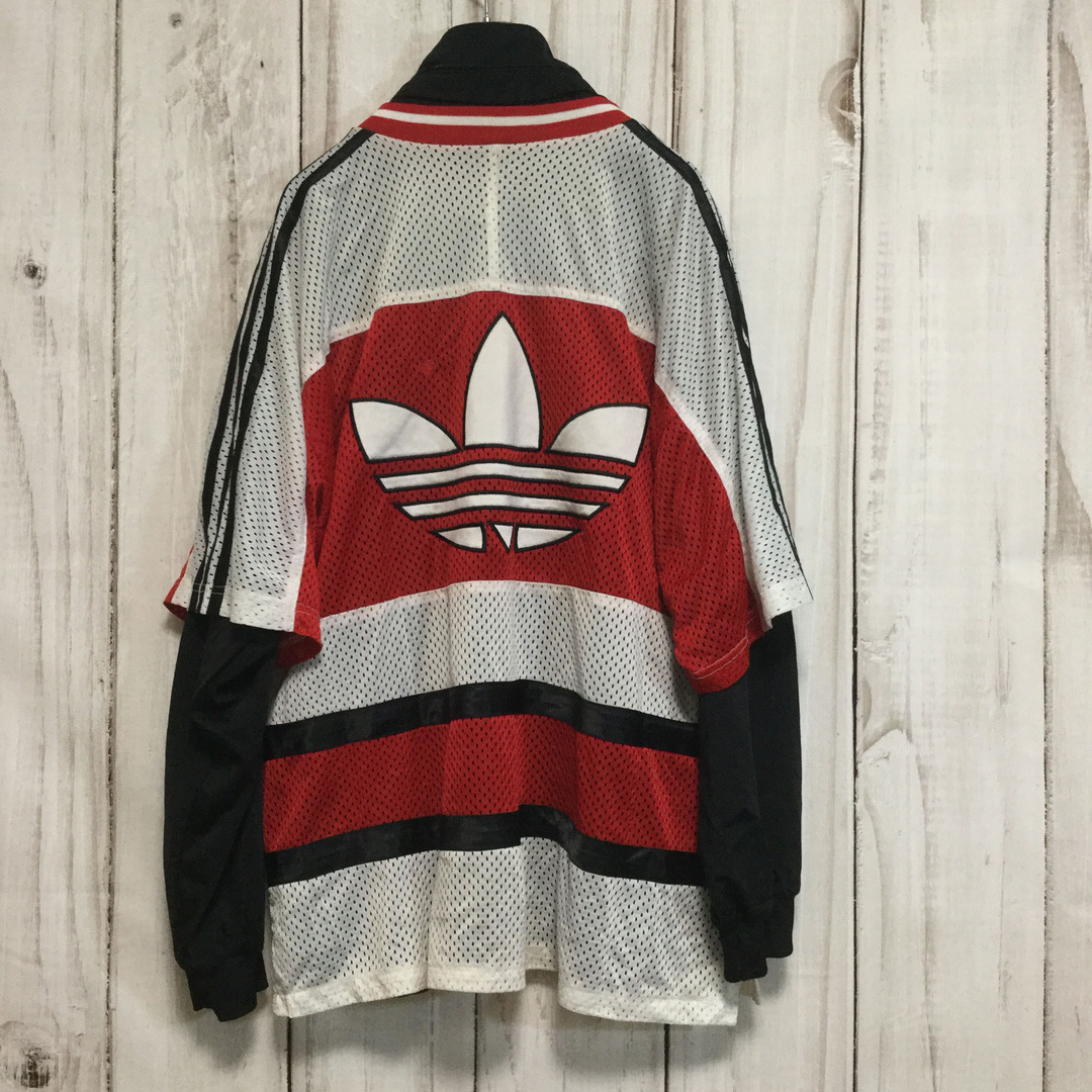 adidas(アディダス)の【激レア アディダス ジャージ】90s 銀タグ ロゴ刺繍 ビッグロゴ L 古着 メンズのトップス(ジャージ)の商品写真