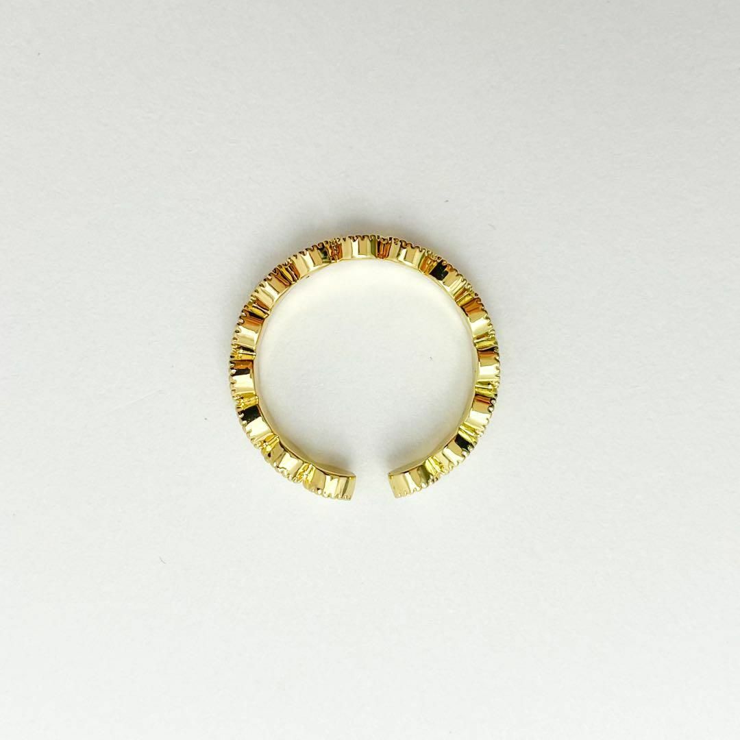 【匿名配送】レディース リング 指輪 ホワイト ゴールド オープンリング 可愛い レディースのアクセサリー(リング(指輪))の商品写真
