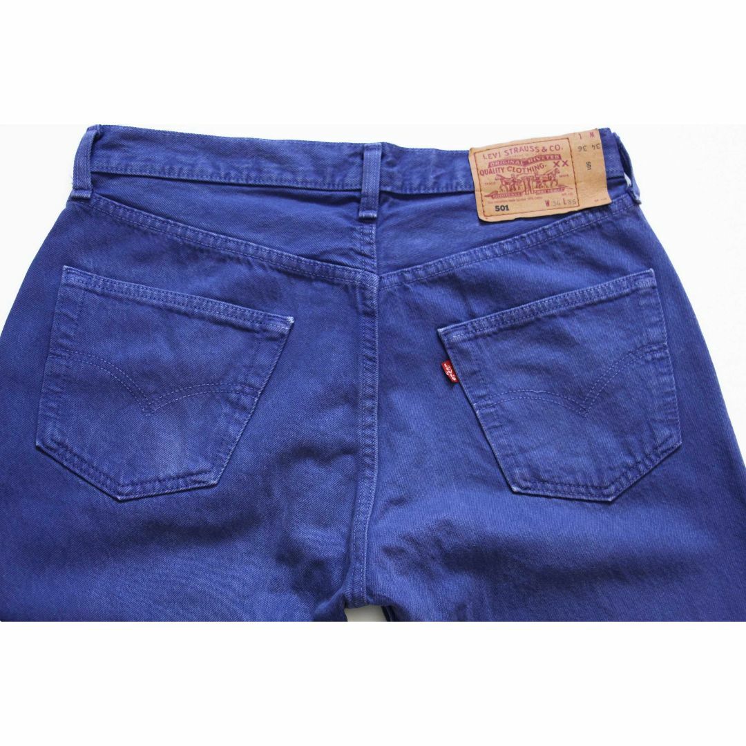 Levi's(リーバイス)の90s USA製 Levi'sリーバイス 501 カラーデニムパンツ 後染め 青紫 w34★オールド ビンテージ ジーンズ ストレート メンズのパンツ(デニム/ジーンズ)の商品写真