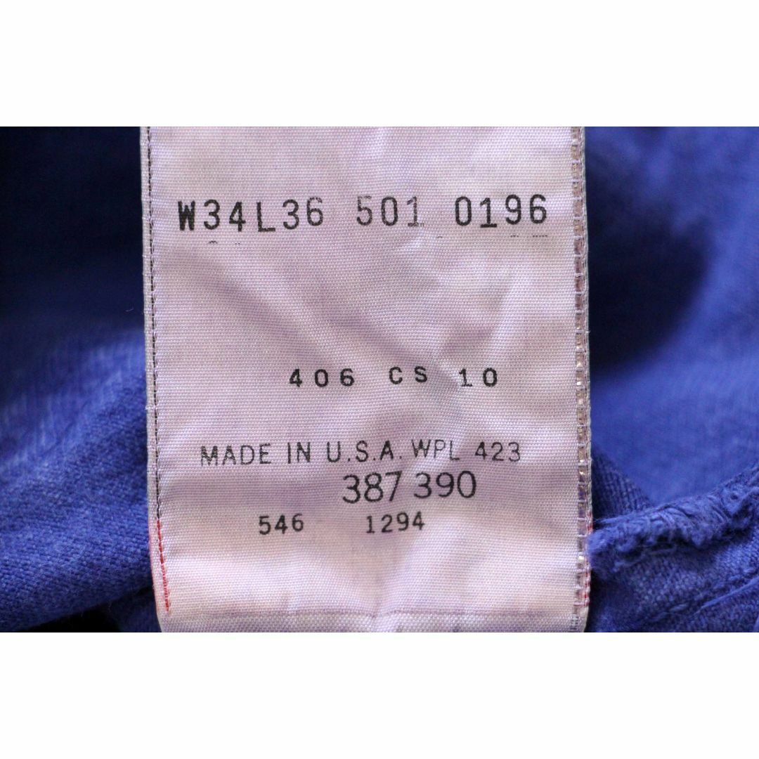 Levi's(リーバイス)の90s USA製 Levi'sリーバイス 501 カラーデニムパンツ 後染め 青紫 w34★オールド ビンテージ ジーンズ ストレート メンズのパンツ(デニム/ジーンズ)の商品写真