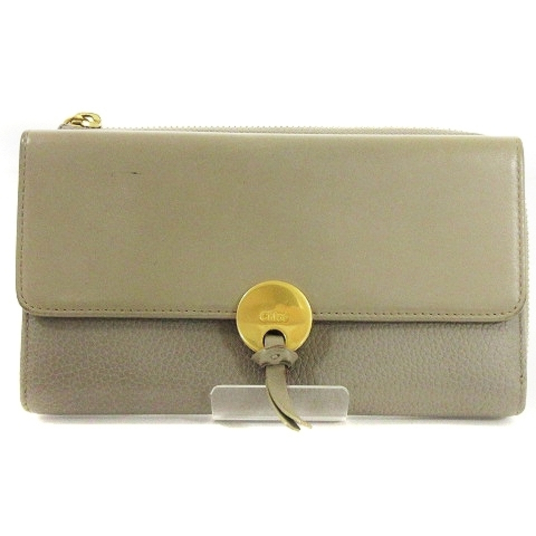 Chloe(クロエ)のクロエ 長財布 ラウンドジップ ロングウォレット レザー グレージュ ■GY14 レディースのファッション小物(財布)の商品写真