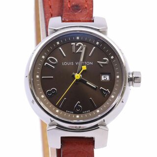 ルイヴィトン(LOUIS VUITTON)のルイヴィトン タンブール クォーツ レディース 腕時計 ブラウン文字盤 純正2重巻きベルト Q1211(腕時計)