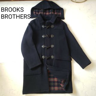 ブルックスブラザース(Brooks Brothers)のBROOKS BROTHERSチェックする裏地ダッフルコート ネイビー Mサイズ(ダッフルコート)