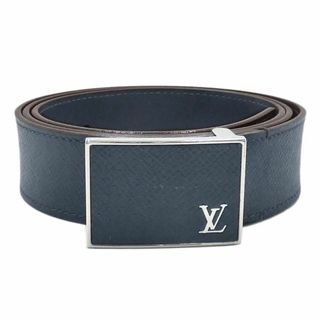 ルイヴィトン(LOUIS VUITTON)のルイヴィトン ベルト LV タイガ サンチュール・メトロポール サイズ100 ネイビー シルバー金具 メンズ M9060S JJS03972(ベルト)