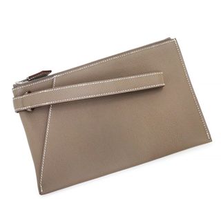 エルメス(Hermes)のエルメス Cabavertige カバ ヴェルティージュ 24 ポーチ クラッチバッグ トゴ レザー Etoupe エトゥープ ベージュ シルバー金具 B刻印 箱付 HERMES（新品・未使用品）(クラッチバッグ)