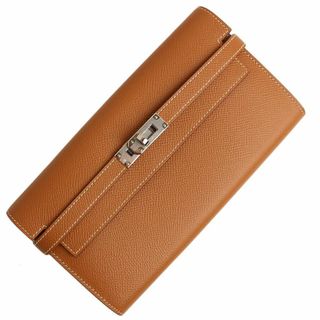 エルメス(Hermes)のエルメス ケリー ウォレット ロング 二つ折り長財布 ヴォーエプソン レザー ゴールド ブラウン 茶 シルバー金具 A刻印 箱付 HERMES（新品・未使用品）(財布)