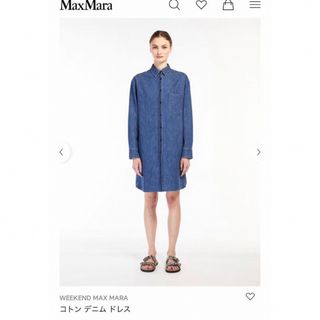 ウィークエンドマックスマーラ(Weekend Max Mara)のWEEKEND MAX MARA コトンデニムドレス マックスマーラ サイズ40(シャツ/ブラウス(長袖/七分))