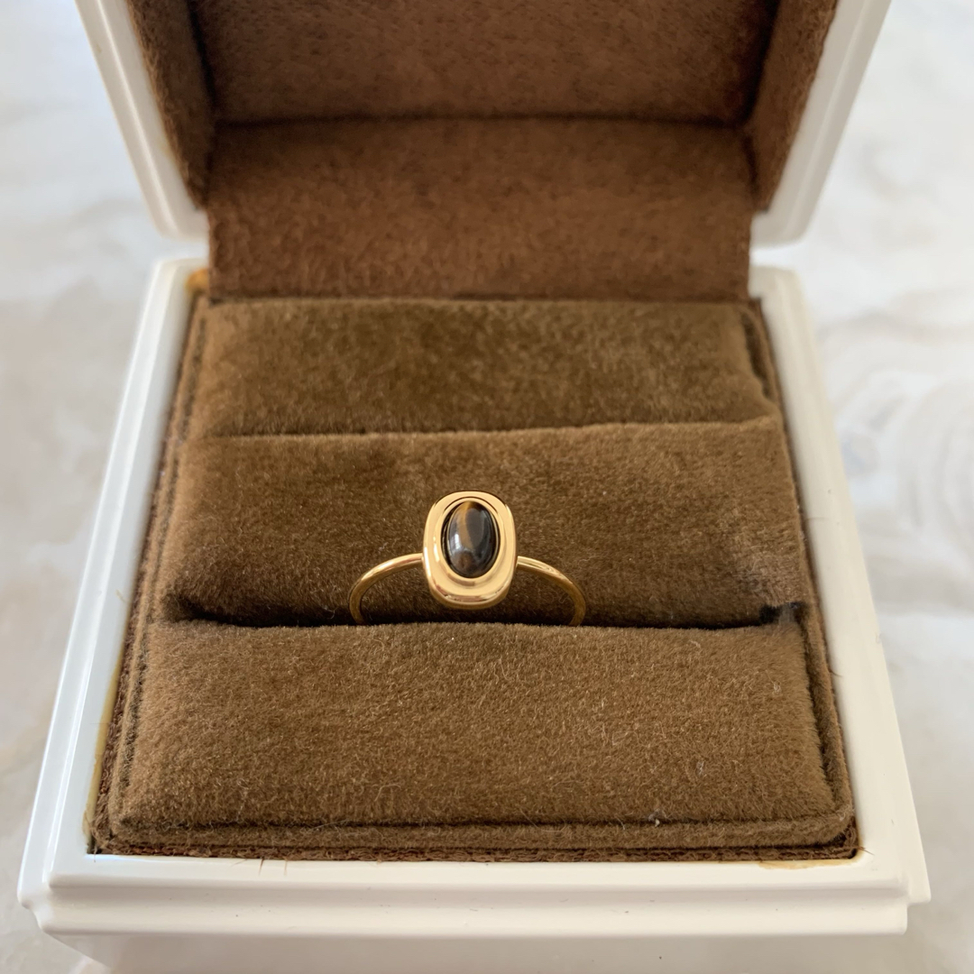 　b.14号タイガーストーン　天然石　ステンレス　リング　指輪　綺麗め レディースのアクセサリー(リング(指輪))の商品写真