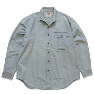 バナナリパブリック(Banana Republic)の80s BANANA REPUBLICバナナリパブリック ガンパッチ付き コットン サファリシャツ グレー L★オールド ビンテージ オーバーサイズ(シャツ)