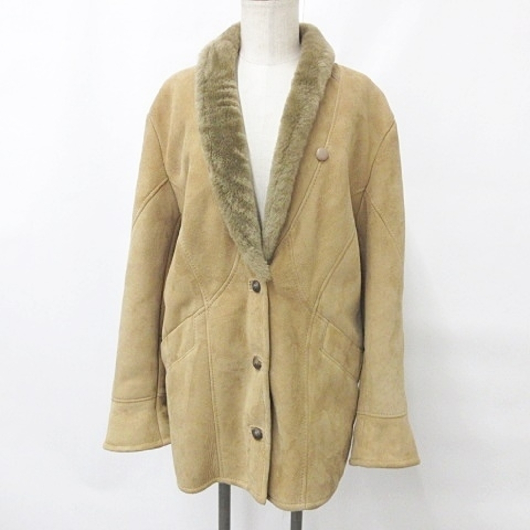 CANTERBURY コート ムートンコート ショールカラー ブラウン S54cm袖丈