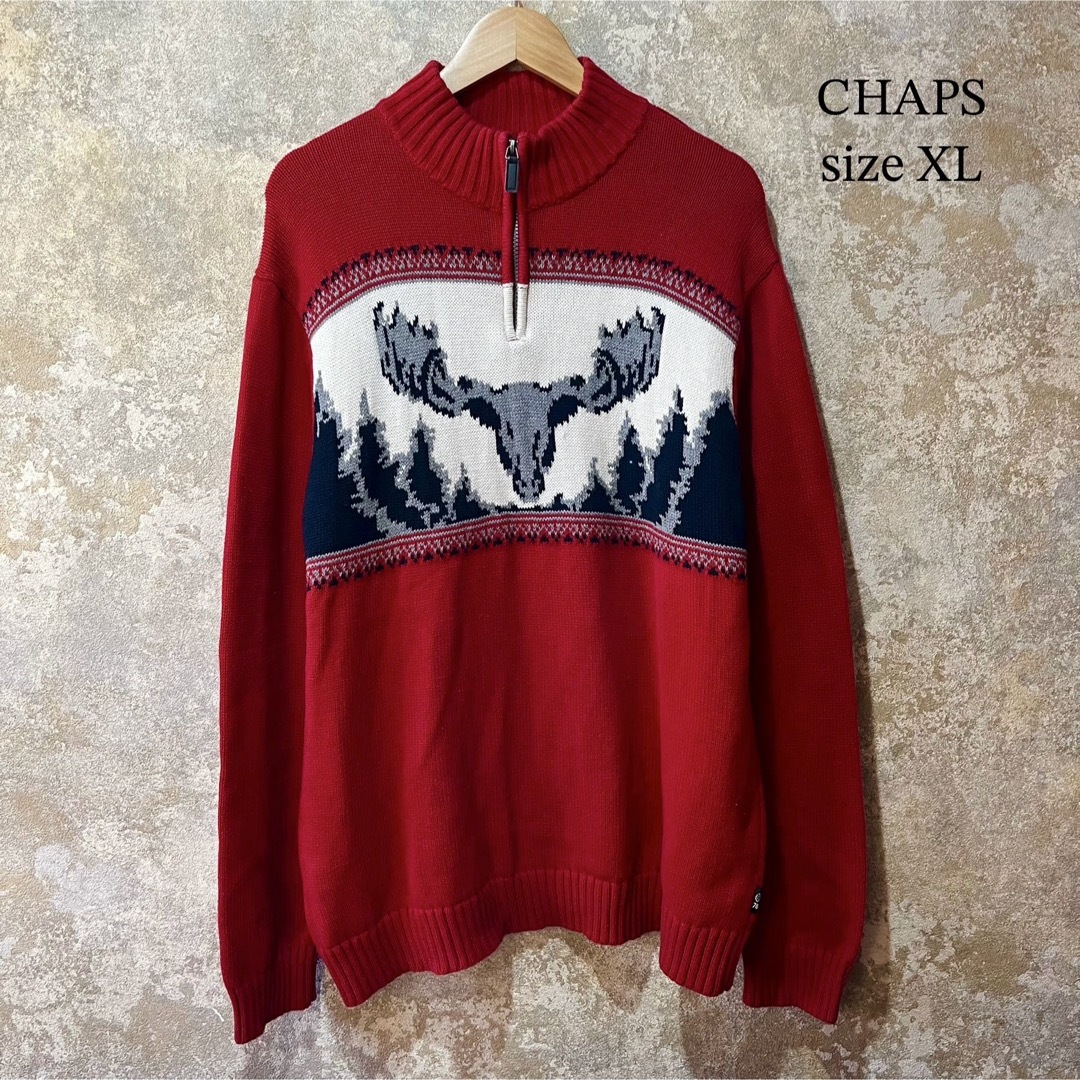 CHAPS(チャップス)のCHAPS チャップス ハーフジップニット メンズのトップス(ニット/セーター)の商品写真