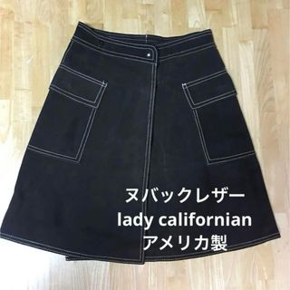 アメリカンアパレル(American Apparel)の本革　ヌバック　lady californian  アメリカ製　ラップ(ひざ丈スカート)