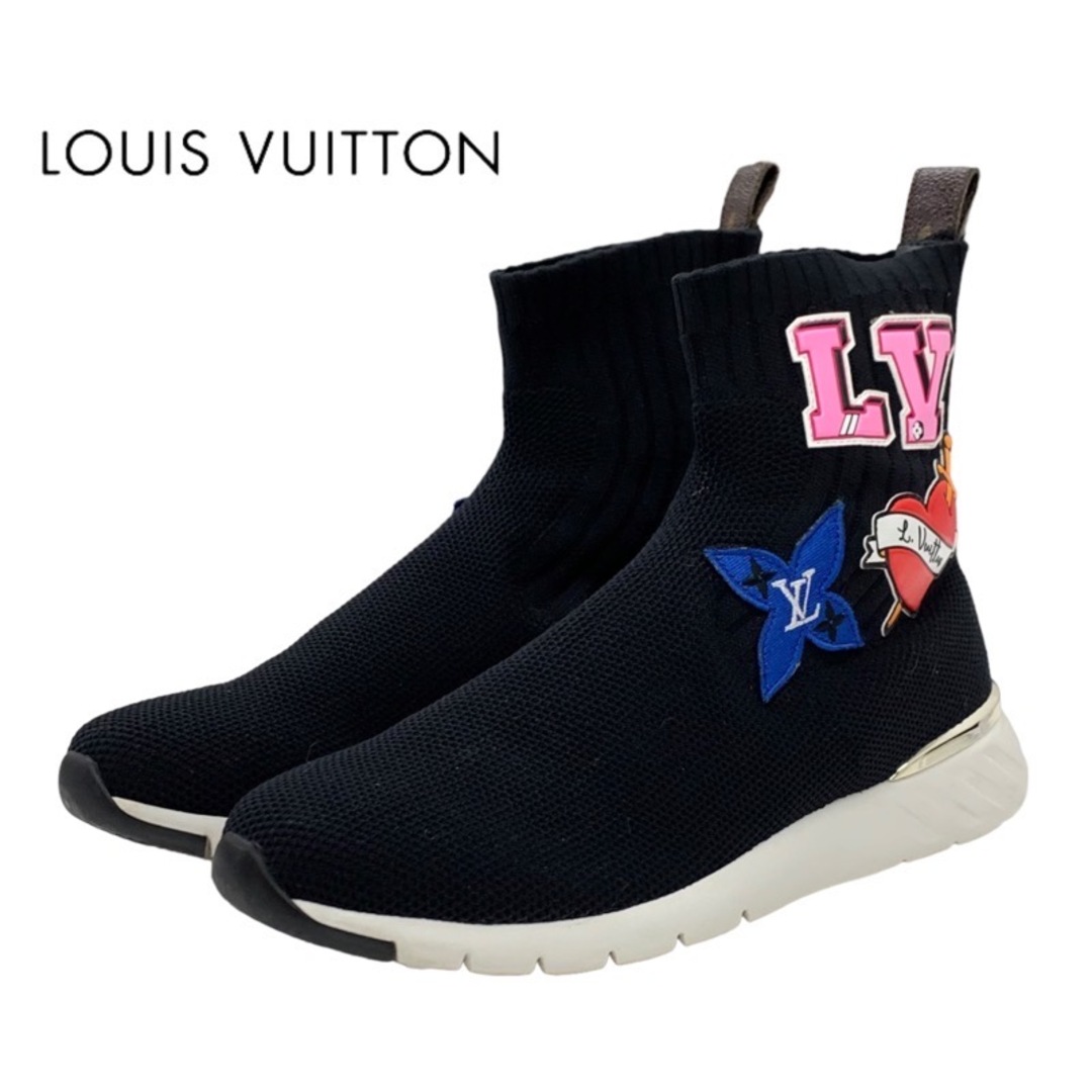 LOUIS VUITTON(ルイヴィトン)のルイヴィトン LOUIS VUITTON ブラックハートライン スニーカー 靴 シューズ ブラック ソックススニーカー ワッペン ニット レディースの靴/シューズ(スニーカー)の商品写真