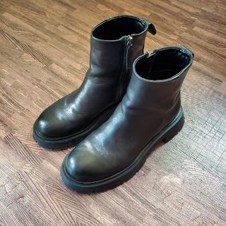 ザラ(ZARA)のMa-aaa様 ZARA チャンキーヒール 厚底ブーツ 38(ブーツ)