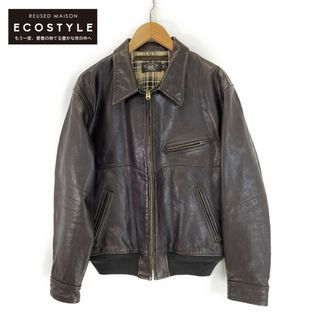 ダブルアールエル(RRL)のダブルアールエル 【美品/国内正規】カウレザー レザーカーコート L(レザージャケット)