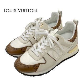 ルイヴィトン(LOUIS VUITTON)のルイヴィトン LOUIS VUITTON ランアウェイライン スニーカー 靴 シューズ レザー ファブリック アイボリー インヒール モノグラム(スニーカー)