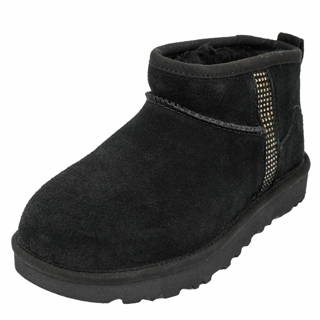 レディースUGG アグ ムートンブーツ 2023年-2024年秋冬新作 1153777 Classic Ultra Mini Bling レディース BLK ブラック サイズ5/22cm