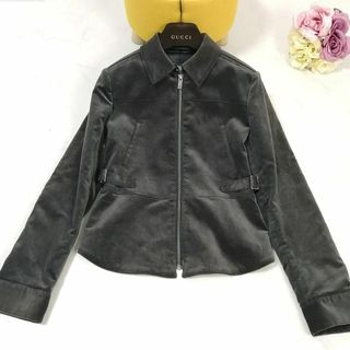 セオリーリュクス(Theory luxe)の新品タグ付✨セオリーリュクス　ジャケット　コーデュロイ　ロゴファスナー　40　灰(ノーカラージャケット)