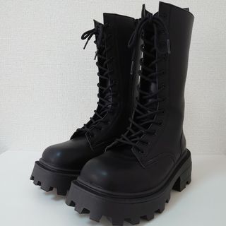 TOPSHOP - TOPSHOP トップショップ スクエアトゥ 編上 チャンキー ブーツ