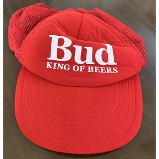Bud KING OF BEERS キャップ　バドワイザー　フリーサイズ　赤色(キャップ)