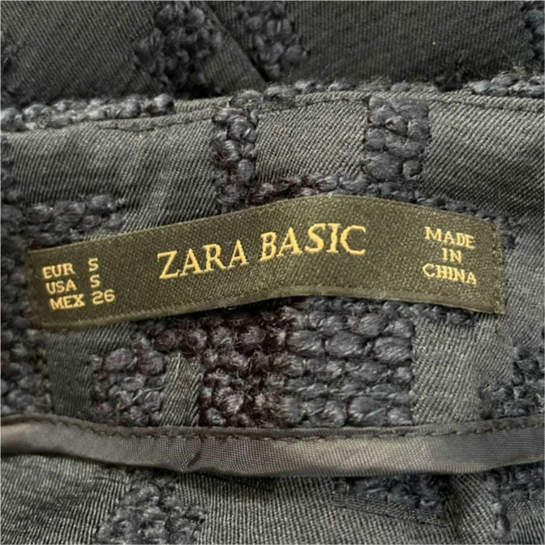 ZARA(ザラ)の④　新品 ZARA ザラ ミニスカート S 紺 新品 ネイビー タイト厚地タグ付 レディースのスカート(ミニスカート)の商品写真